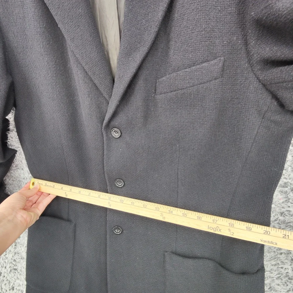 Le Collezioni Mens Dark Academia Old Money Wool Blazer L Jacket Black Italian